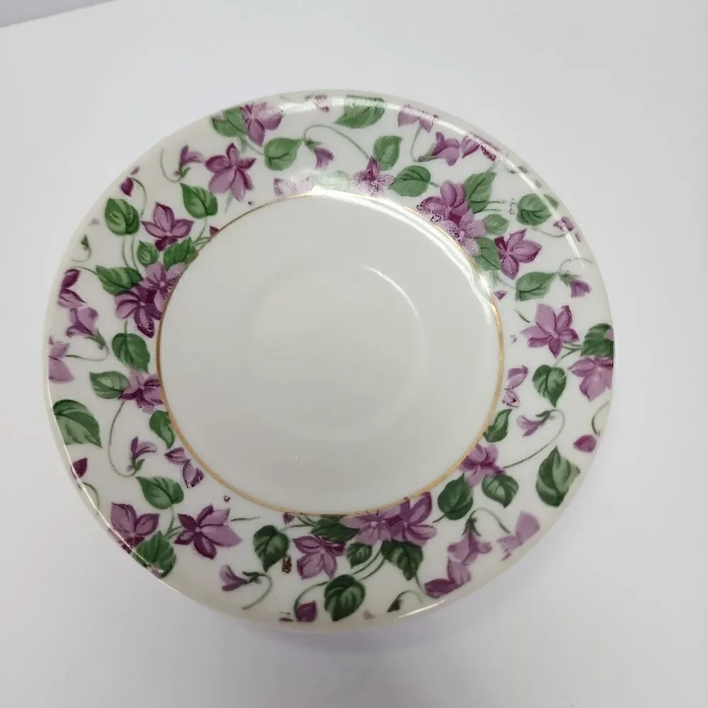Vintage Inarco Violet Footed Cup and Saucer Set